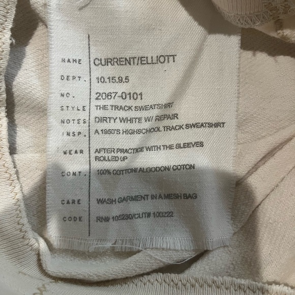 Current/elliott cream crew neck sweatshirt - Picture 5 of 8